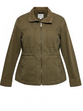 Old Navy Hunter Pines Green Scout Utility Field Jacket Distressed Women’s Sz L
